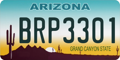 AZ license plate BRP3301