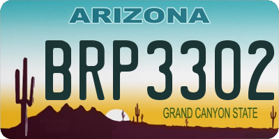 AZ license plate BRP3302