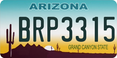 AZ license plate BRP3315