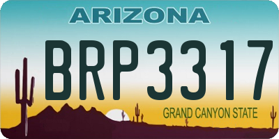 AZ license plate BRP3317