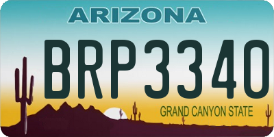 AZ license plate BRP3340