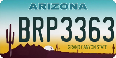 AZ license plate BRP3363