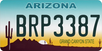 AZ license plate BRP3387