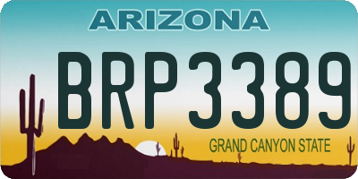 AZ license plate BRP3389