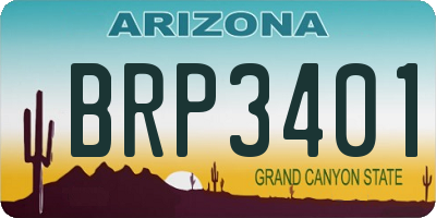 AZ license plate BRP3401