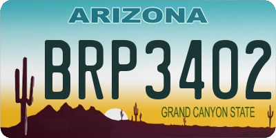 AZ license plate BRP3402