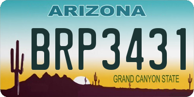 AZ license plate BRP3431