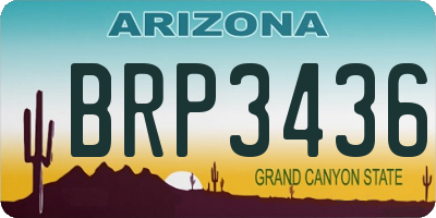 AZ license plate BRP3436