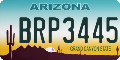 AZ license plate BRP3445