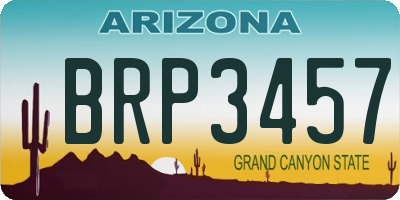 AZ license plate BRP3457