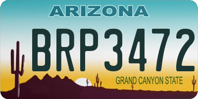 AZ license plate BRP3472
