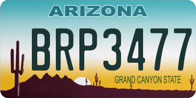 AZ license plate BRP3477