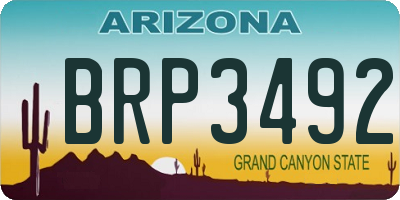 AZ license plate BRP3492