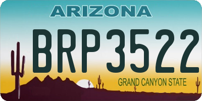 AZ license plate BRP3522