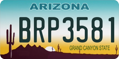 AZ license plate BRP3581