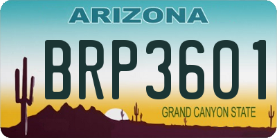AZ license plate BRP3601
