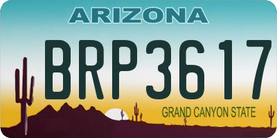AZ license plate BRP3617