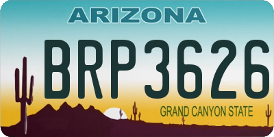 AZ license plate BRP3626