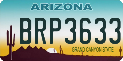 AZ license plate BRP3633