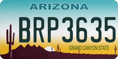 AZ license plate BRP3635