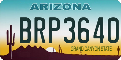 AZ license plate BRP3640