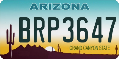 AZ license plate BRP3647