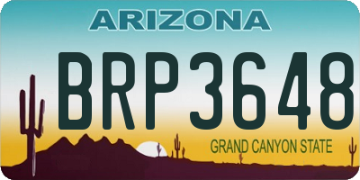AZ license plate BRP3648