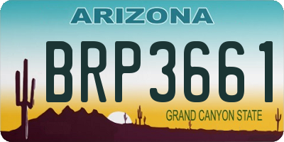 AZ license plate BRP3661