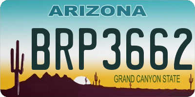 AZ license plate BRP3662