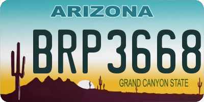 AZ license plate BRP3668