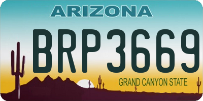 AZ license plate BRP3669