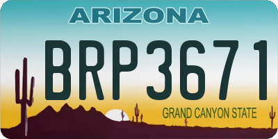 AZ license plate BRP3671