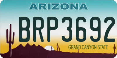 AZ license plate BRP3692