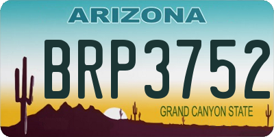 AZ license plate BRP3752