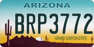 AZ license plate BRP3772