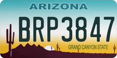 AZ license plate BRP3847