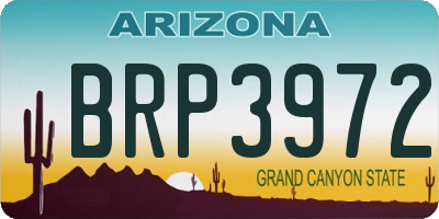 AZ license plate BRP3972