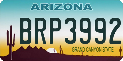 AZ license plate BRP3992