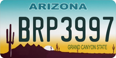 AZ license plate BRP3997