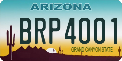 AZ license plate BRP4001