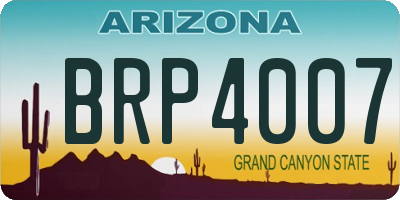AZ license plate BRP4007