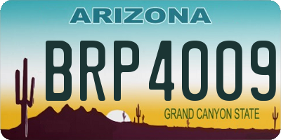 AZ license plate BRP4009