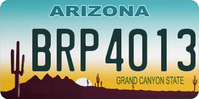 AZ license plate BRP4013