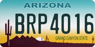 AZ license plate BRP4016