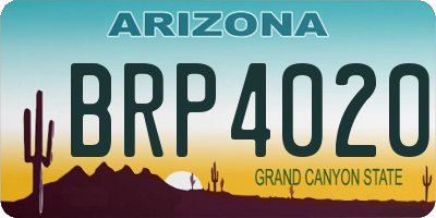 AZ license plate BRP4020