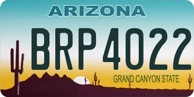 AZ license plate BRP4022