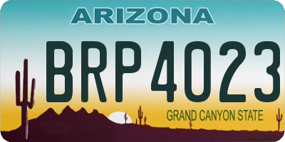 AZ license plate BRP4023