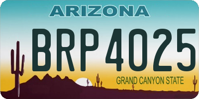 AZ license plate BRP4025