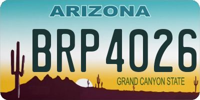 AZ license plate BRP4026