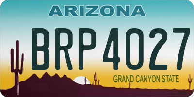 AZ license plate BRP4027